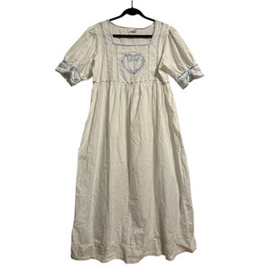 Past Times Prairie Maxi Dress Milkmaid Cottagecore Romantic Size L Puff Babydoll